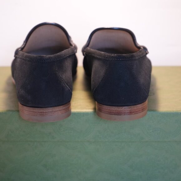 Gucci Black Loafers with Gold Accent